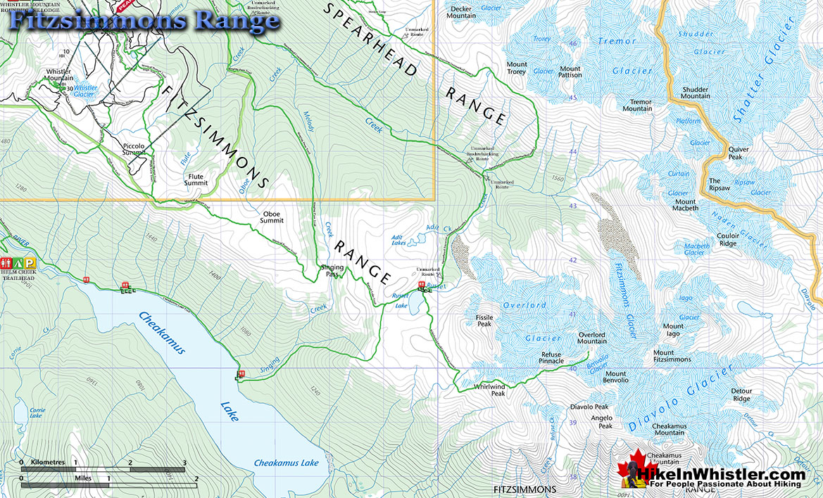 Fitzsimmons Range Topo Map