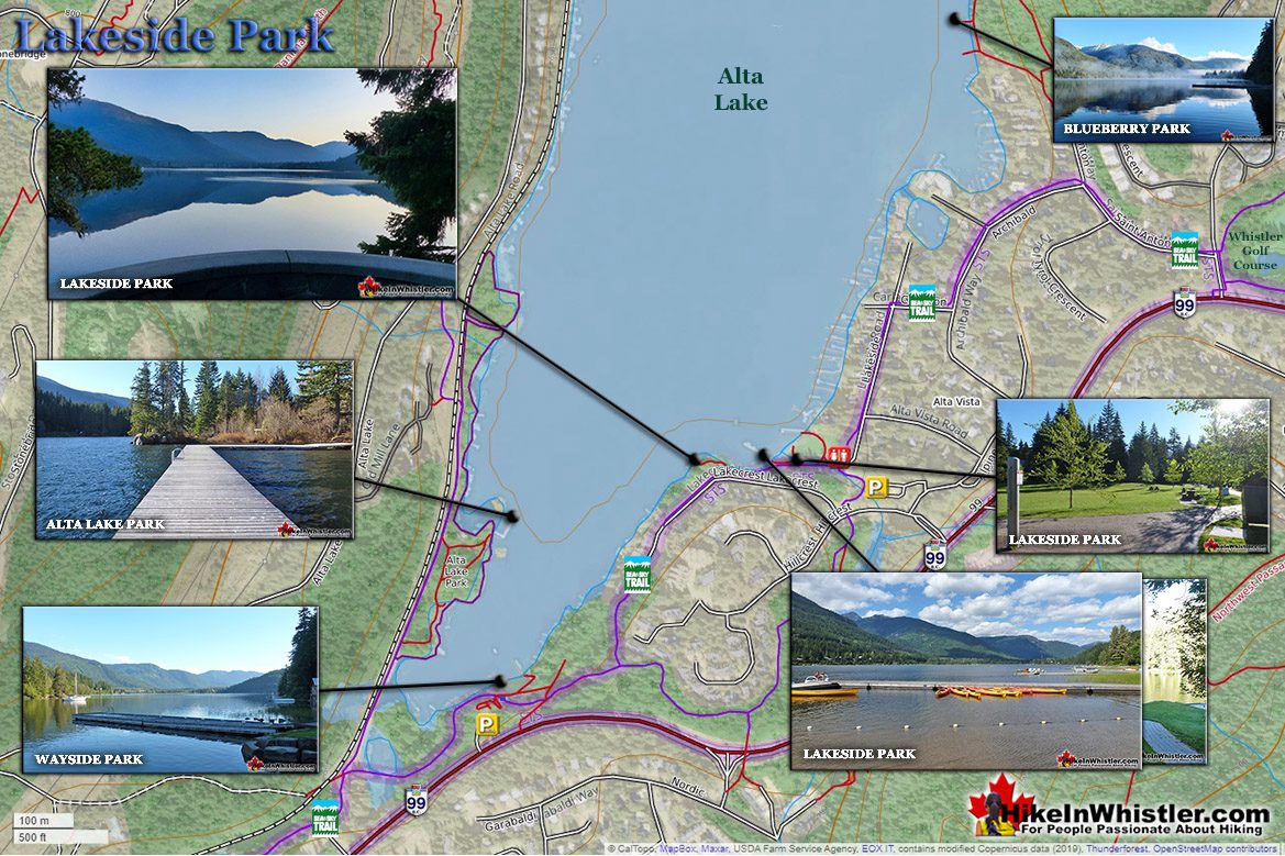 Lakeside Park in Whistler Map