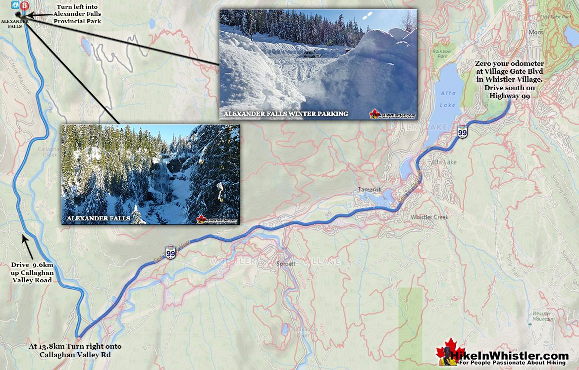 Alexander Falls Winter Driving Directions Map v4a