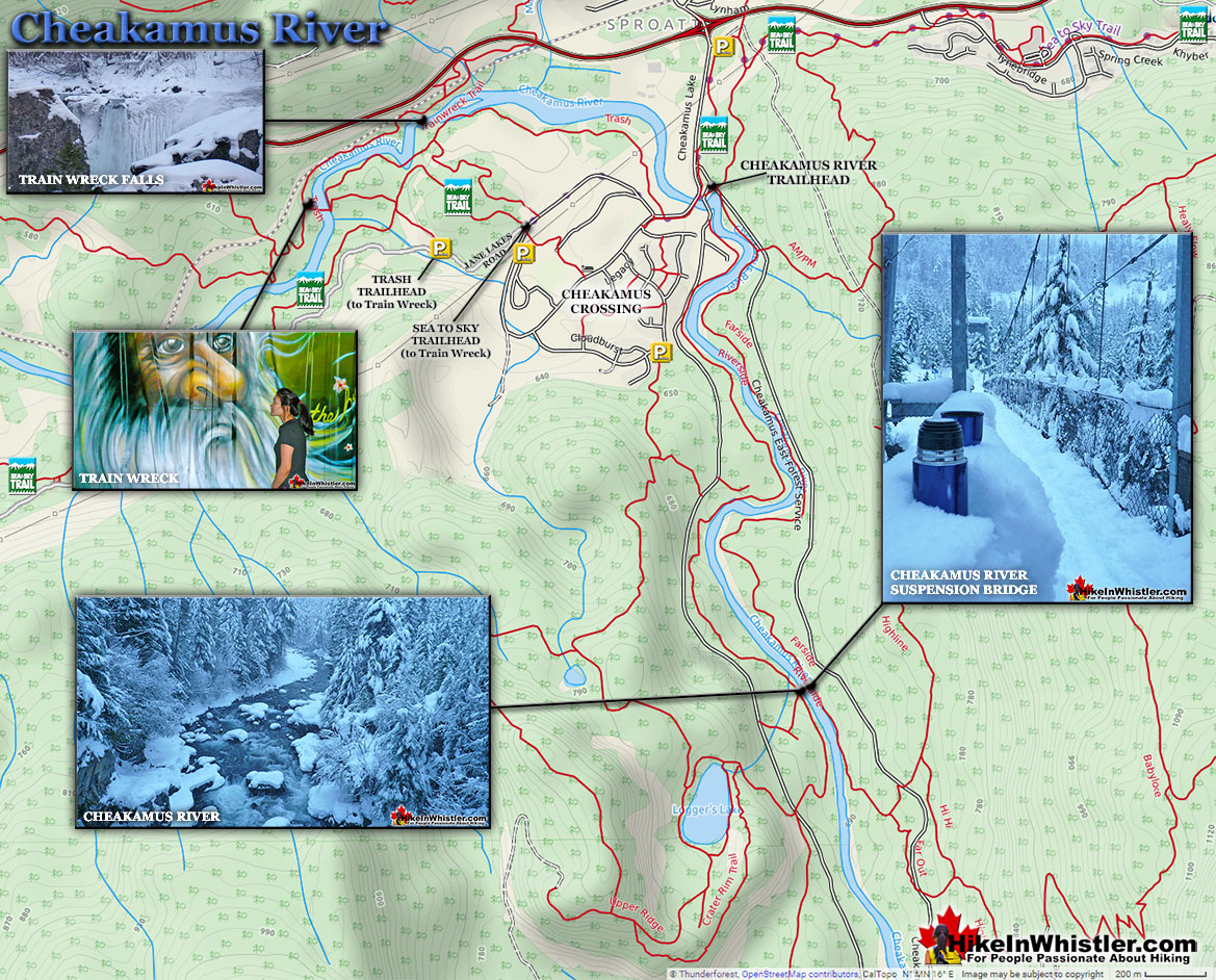 Cheakamus River Snowshoeing Map