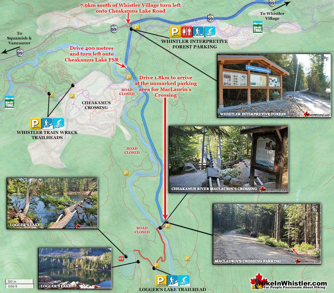 Logger's Lake Driving Directions Map v6a