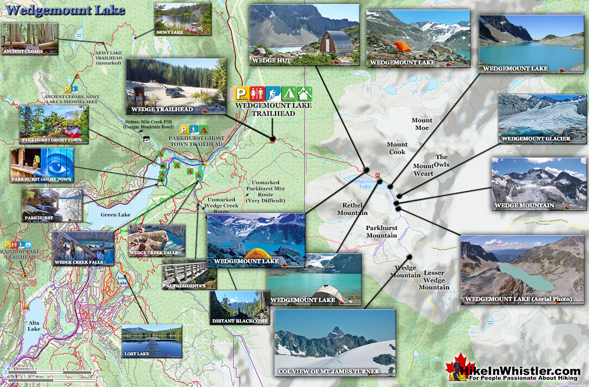 Wedgemount Lake Hiking Map Large v14
